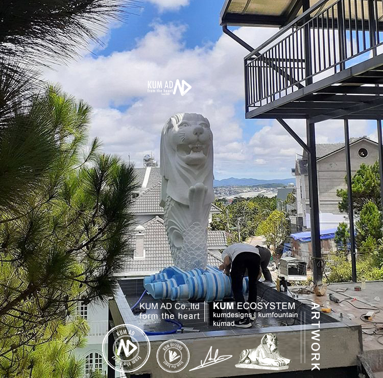 tượng trang trí decor Sư tử Merlion