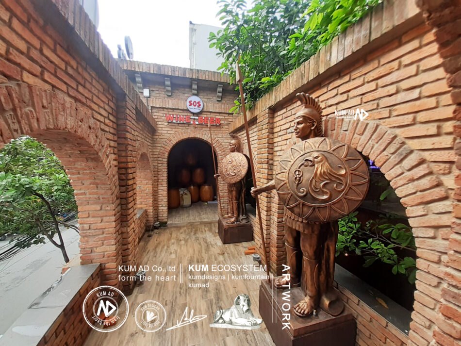 tượng lính canh la mã trang trí tiểu cảnh