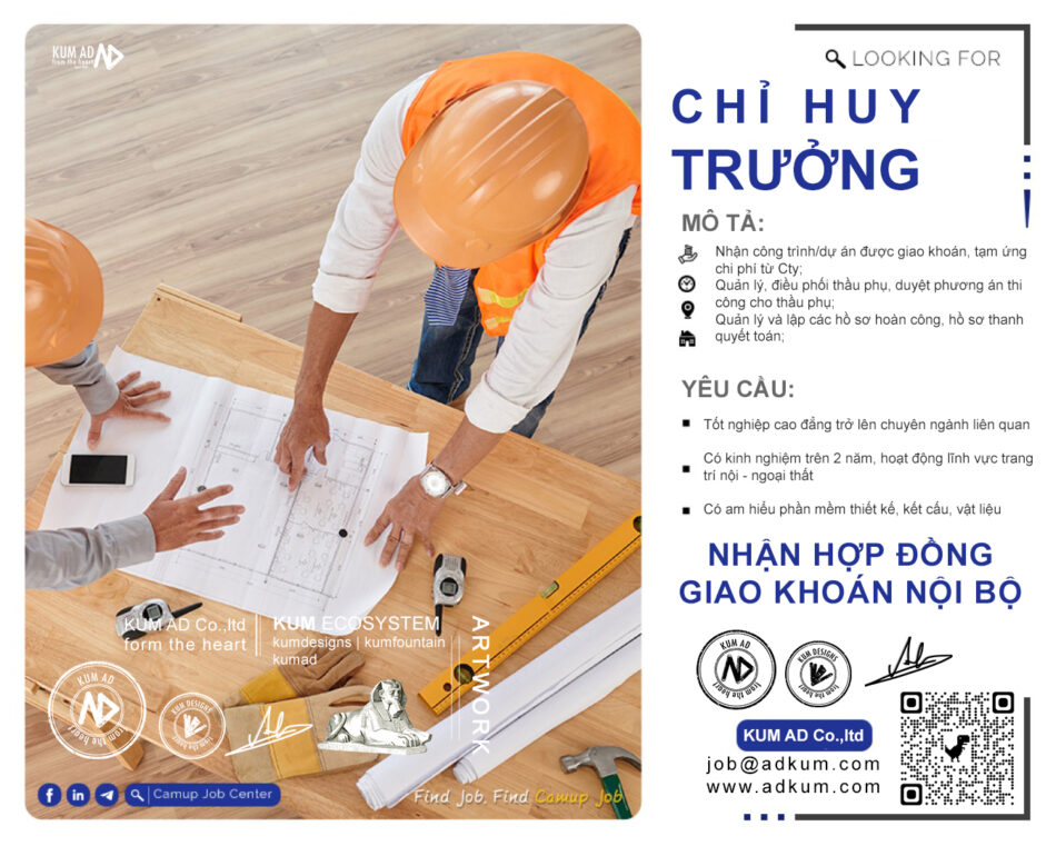 Tuyển dụng Chỉ huy Trưởng công trình tại hồ chí minh