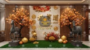 Xưởng điêu khắc tượng ngựa vàng cao 3m