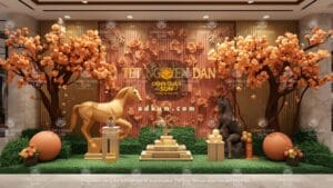 Làm tượng ngựa composite mạ vàng sang trọng