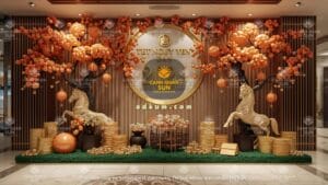 Làm mô hình ngựa mút xốp trang trí cổng chào sự kiện