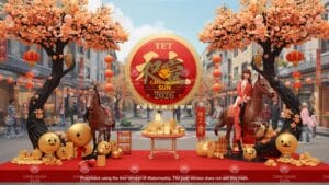 mẫu trang trí Tết bằng foam