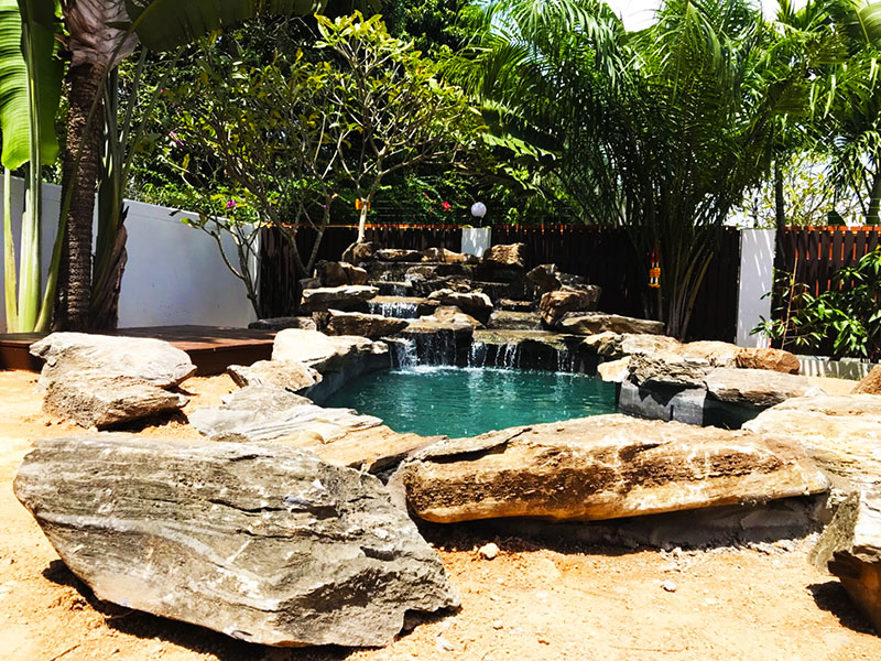 thi công thác nước villa